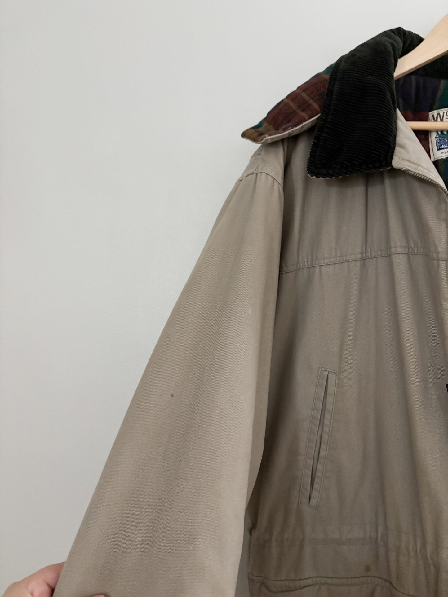 Vintage Plaid Lined Jacket (L)