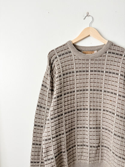 Vintage Grid Patterned Sweater