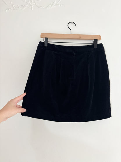 Express Black Velvet Mini Skirt (28”)