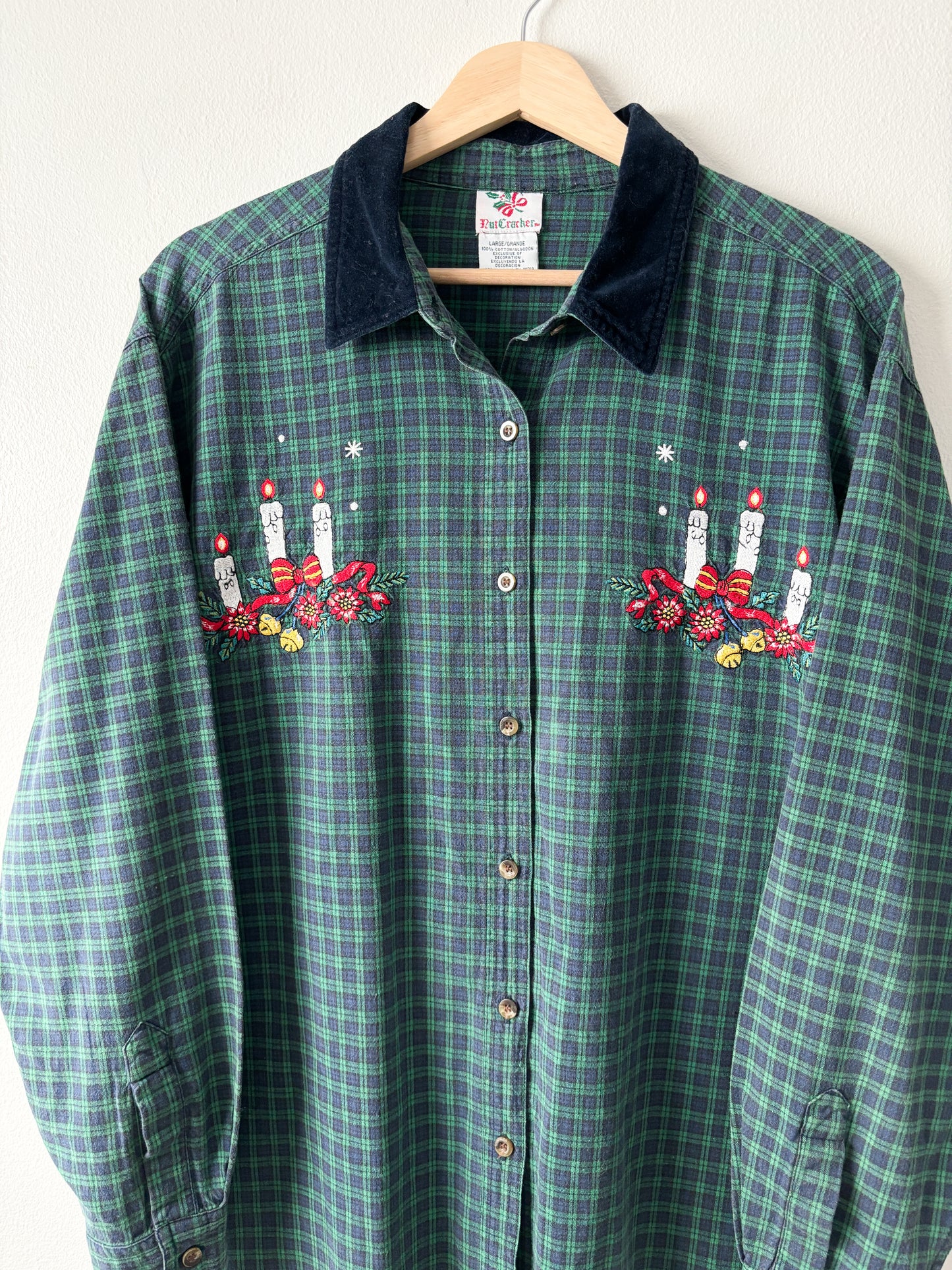 Vintage Holiday Candles Flannel