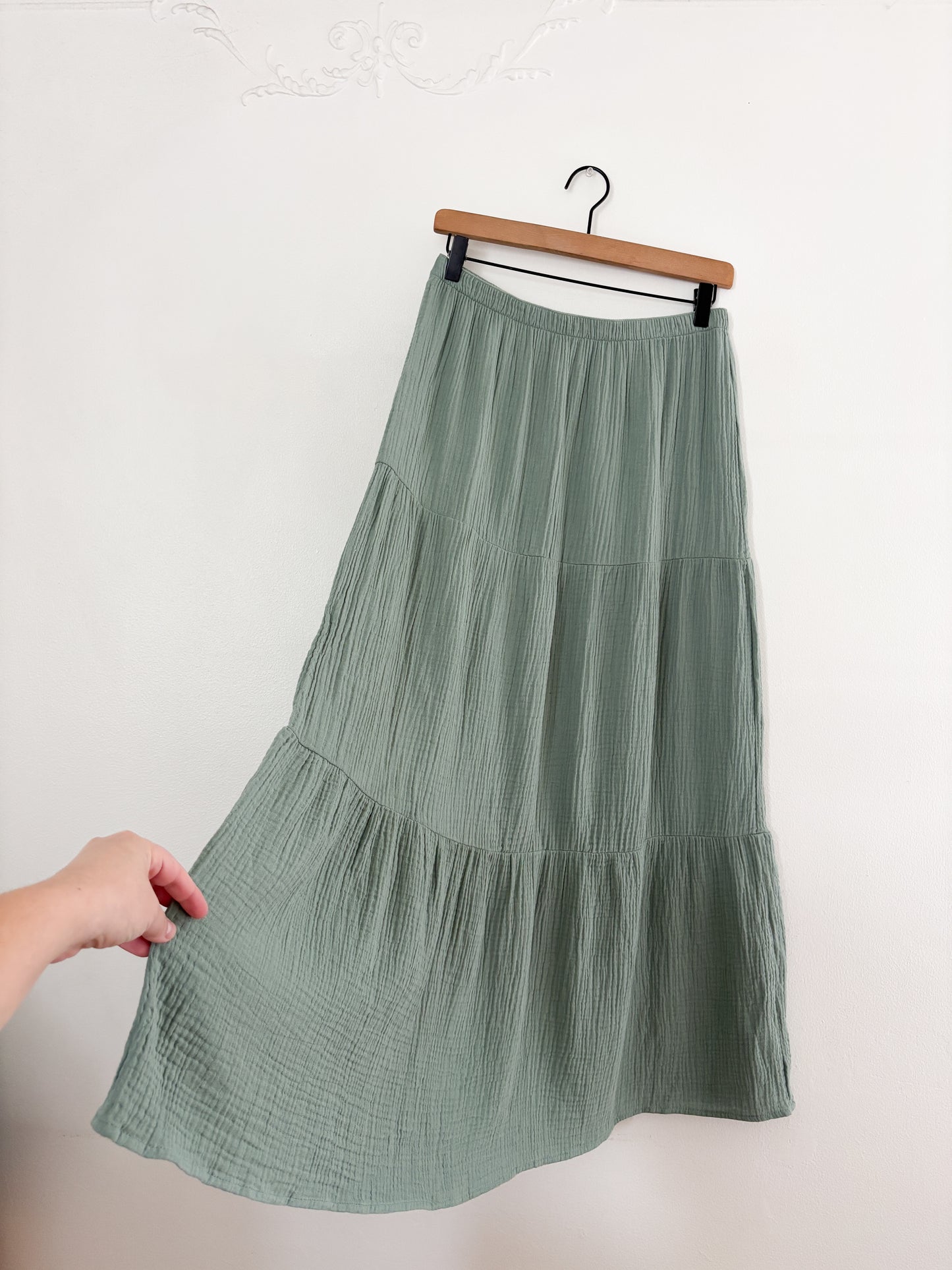 Cotton Gauze Maxi Skirt (L)
