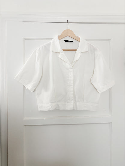 For Me White Cropped Top (M)