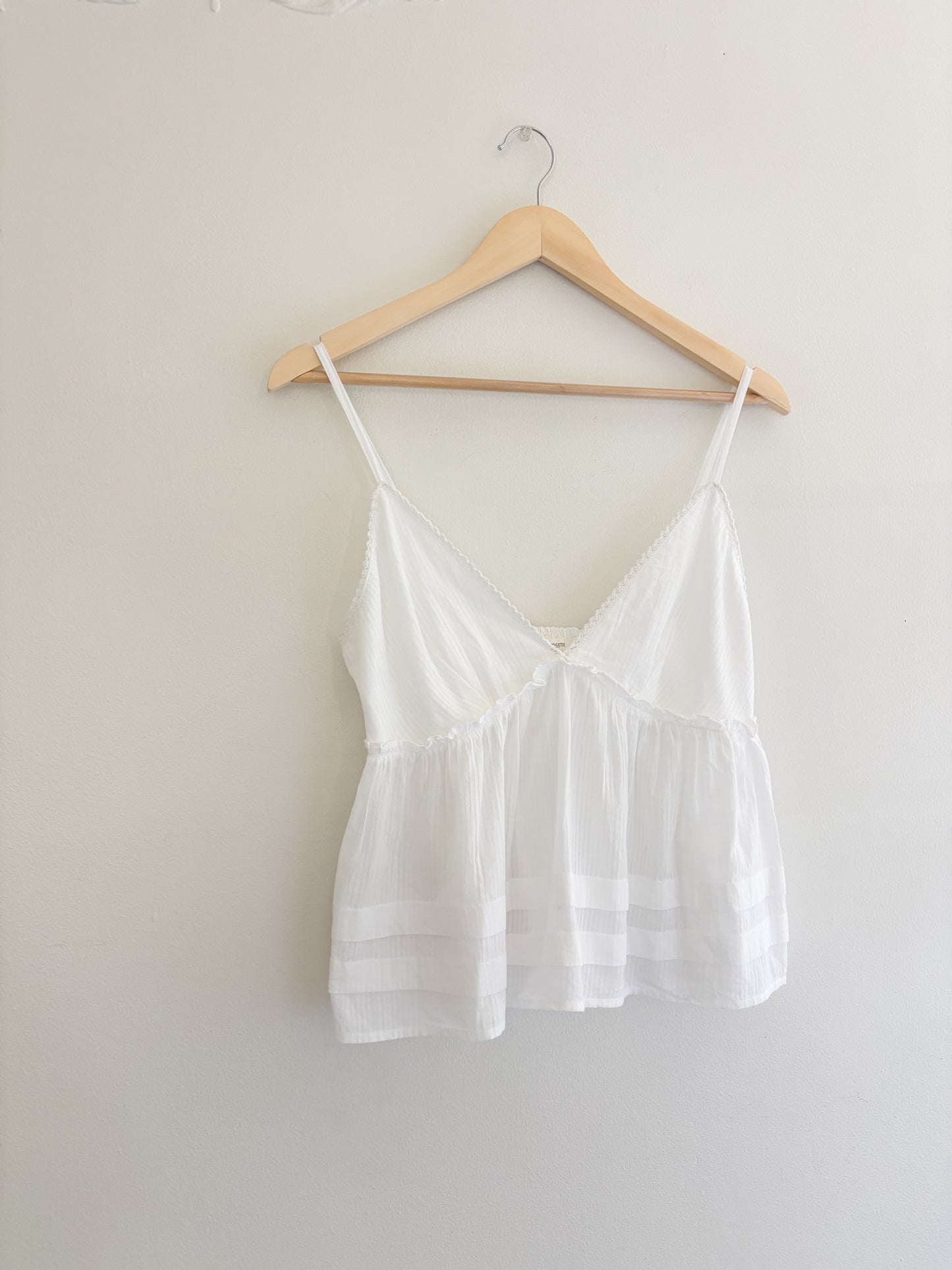 NWT White Babydoll Tank Top (M)