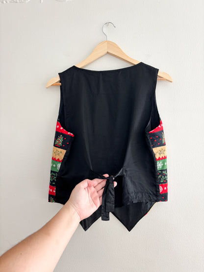 Vintage Christmas Striped Vest (M)