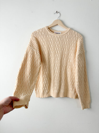 Vintage Talbots Yellow Cableknit Sweater