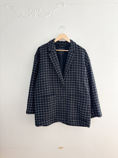 Madewell Black Windowpane Blazer (L)