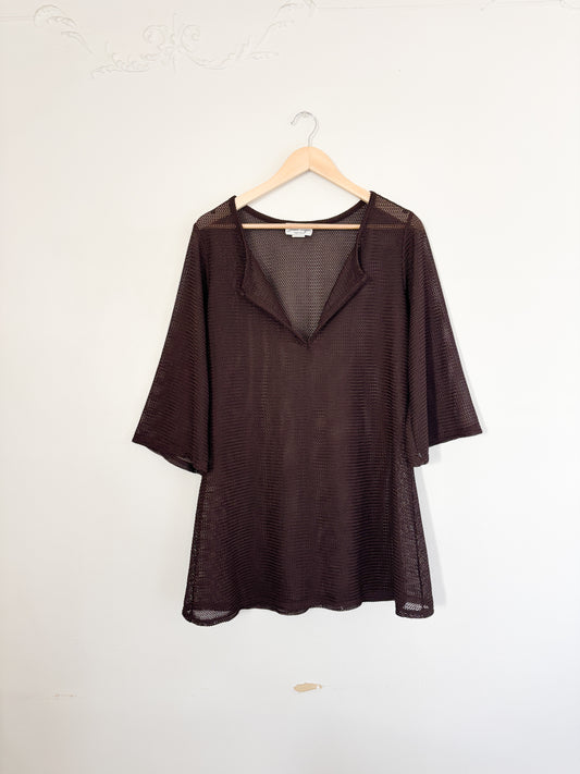 Vintage Brown Woven Cover Up (L)