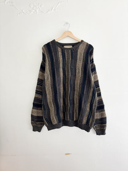 Vintage Patterned Sweater (L)