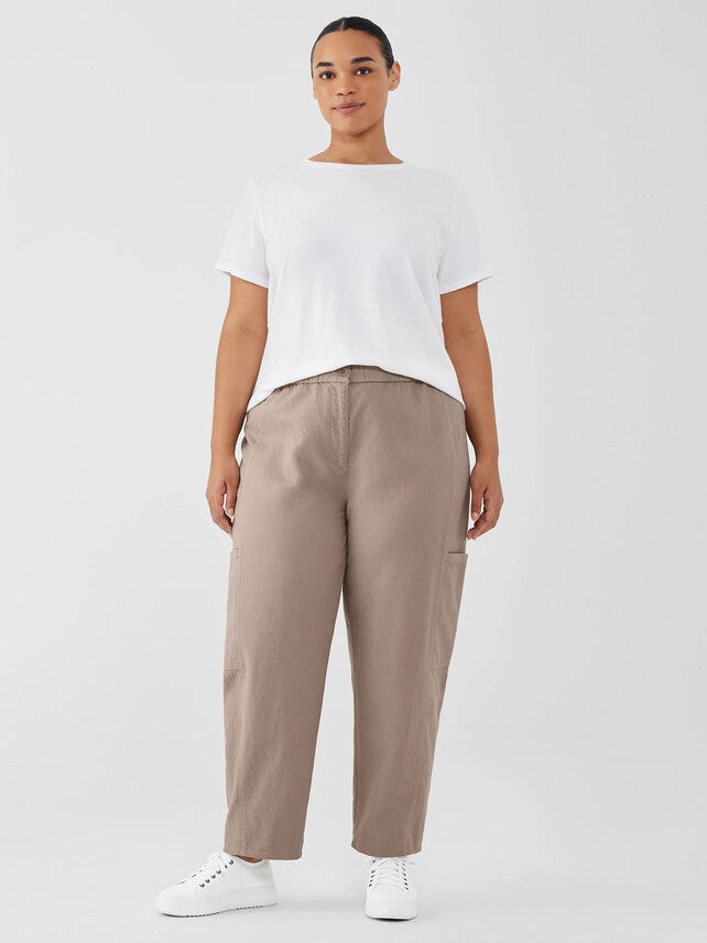 Eileen Fisher Cotton Hemp Stretch Lantern Pants (XL)