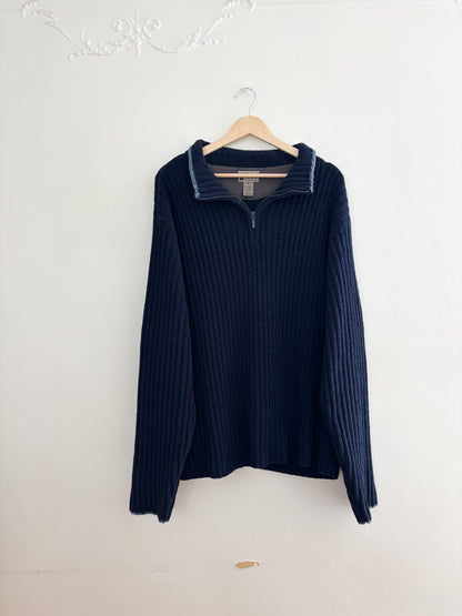 Vintage Chenille Ribbed Quarter Zip (XL)