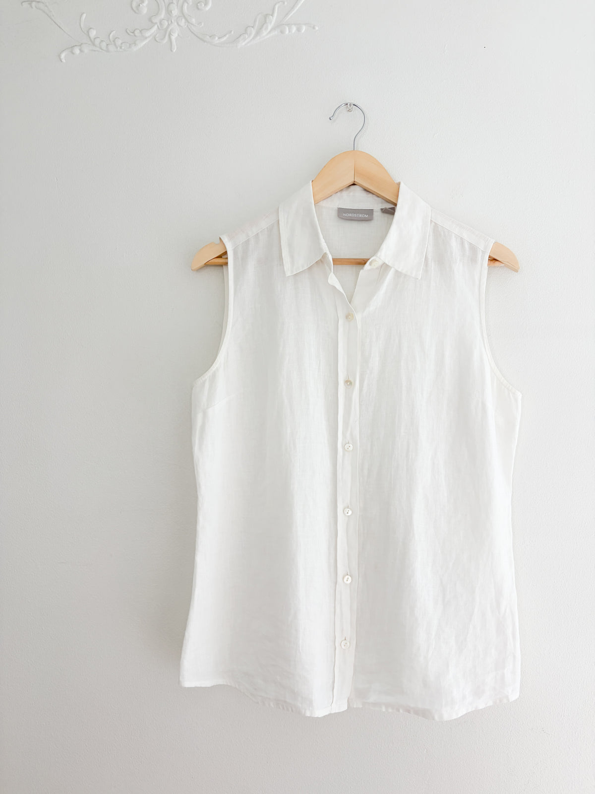 Nordstrom linen white tank top (M)