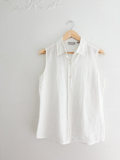 Nordstrom linen white tank top (M)