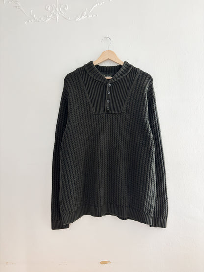 Eddie Bauer Forest Green Henley Sweater (XL)