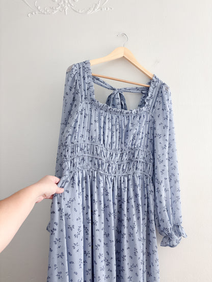 Gibsonlook Blue Floral Maxi Dress (XL)