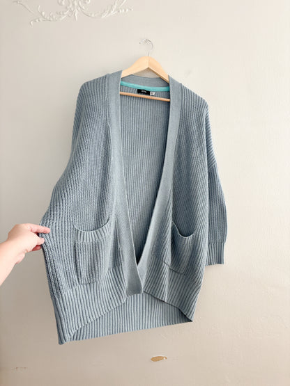 BDG Oversized Blue Open Front Cardigan