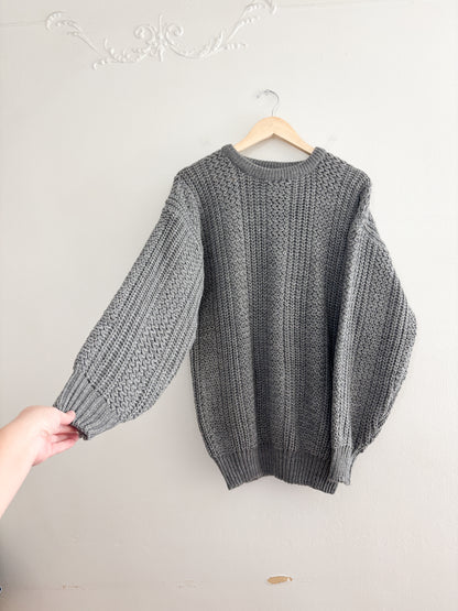 Vintage Grey Knit Sweater (M)