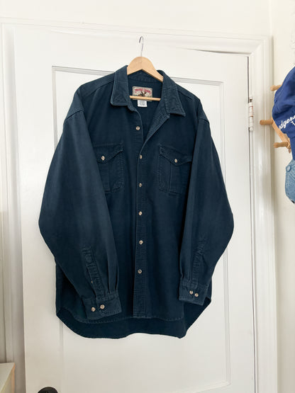 Vintage Navy Button Down Shirt (XXL)