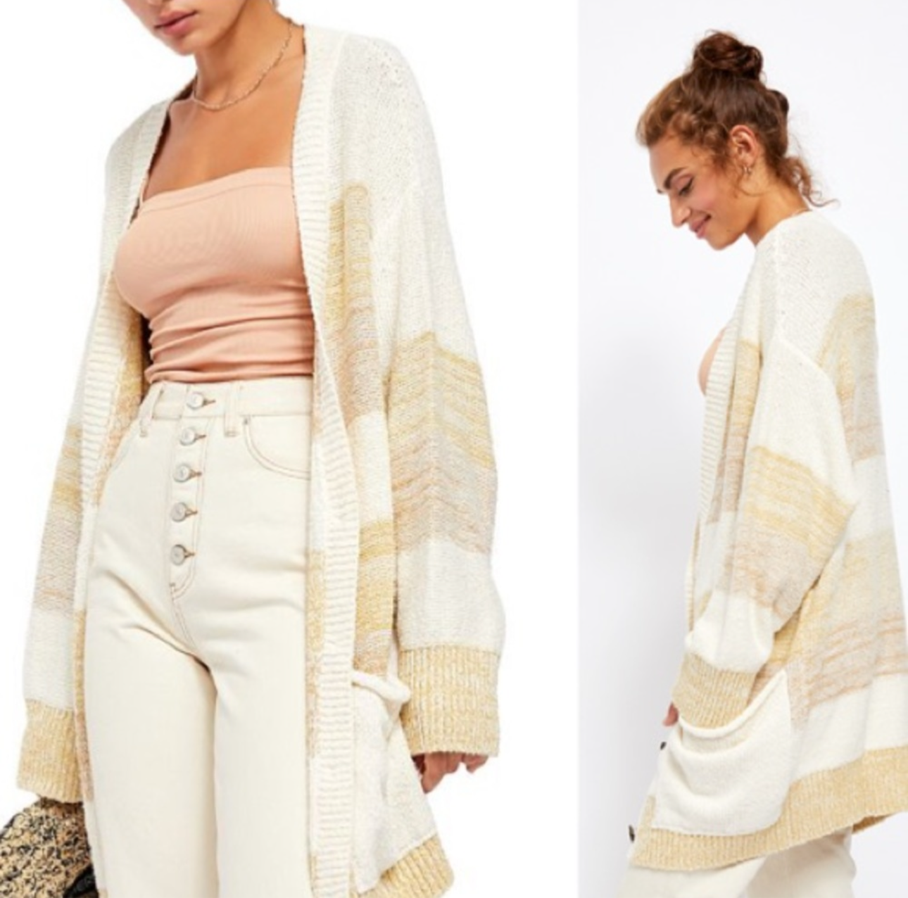 Free People Striped Cardigan (L)