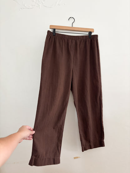 Hot Cotton Brown Linen Pants (L)