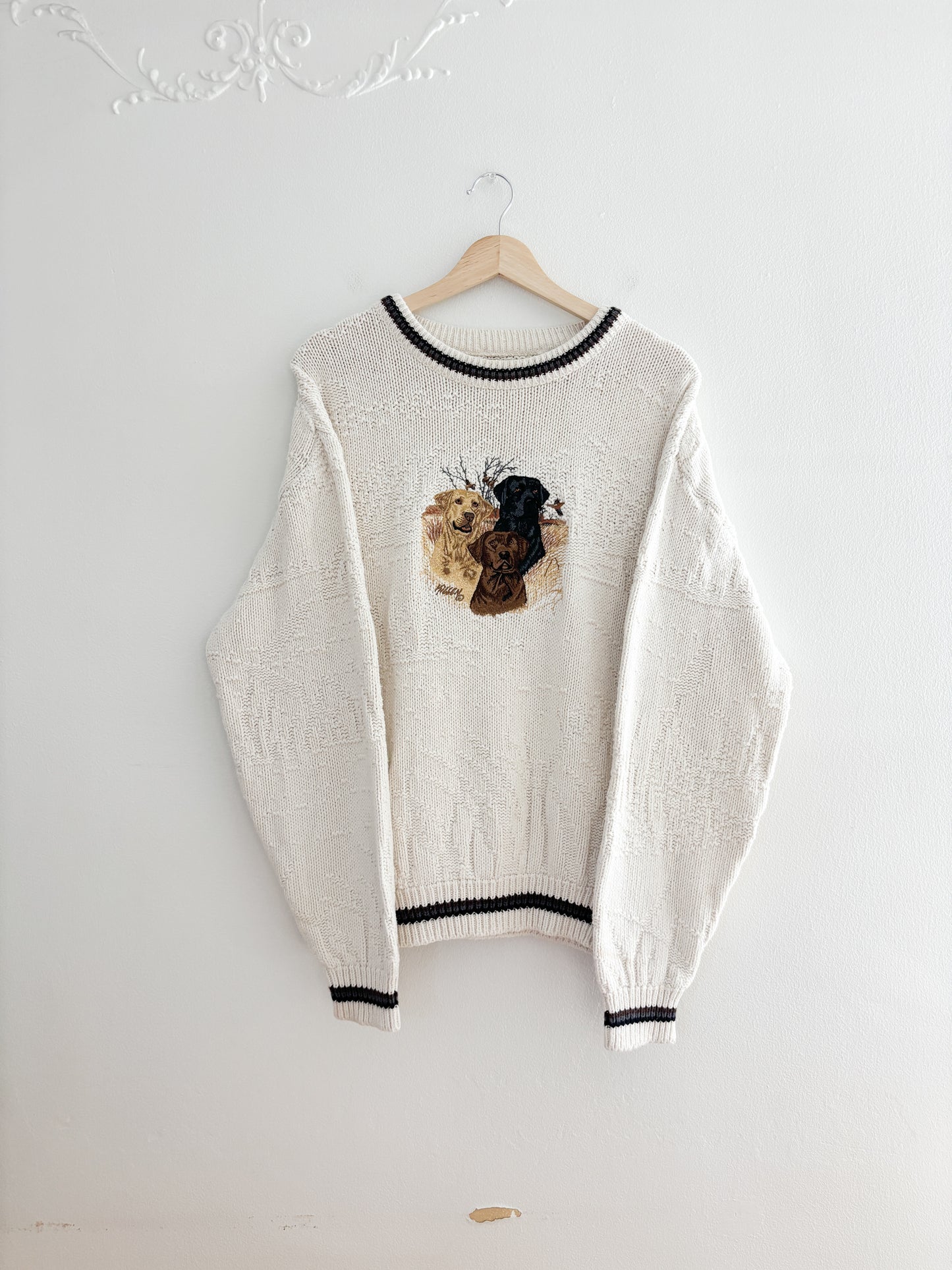 Vintage Lab Embroidered Sweater (L)