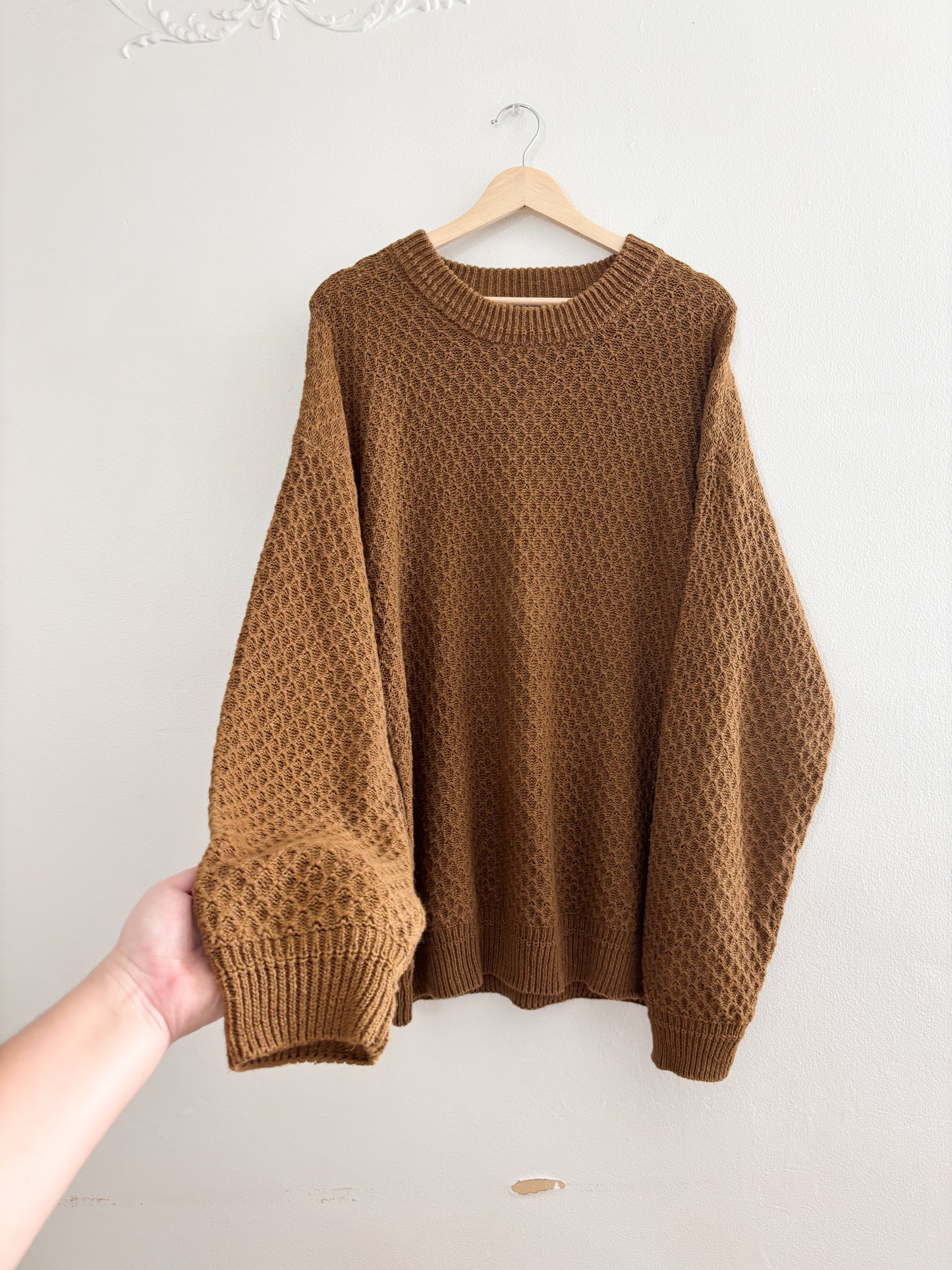 Vintage Brown Textured Sweater (M)