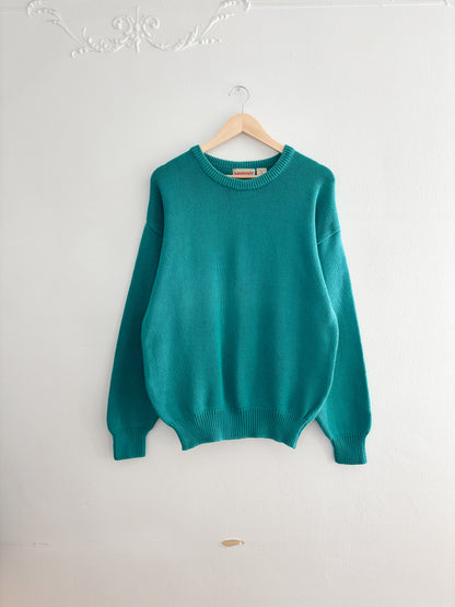 Vintage Teal Cotton Sweater (M)