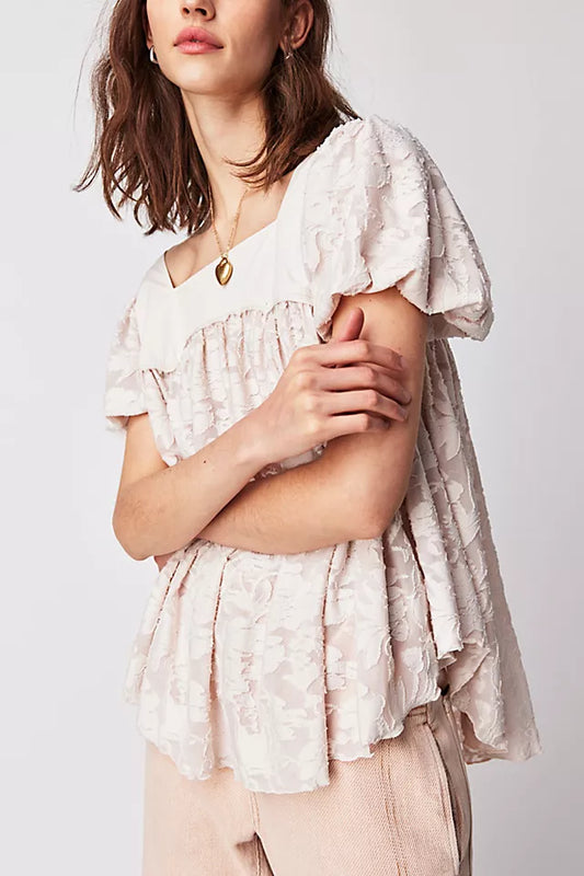 Free People Floral Baby Doll Top (M)