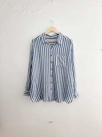 Striped Blue Button Up