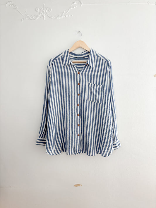 Striped Blue Button Up
