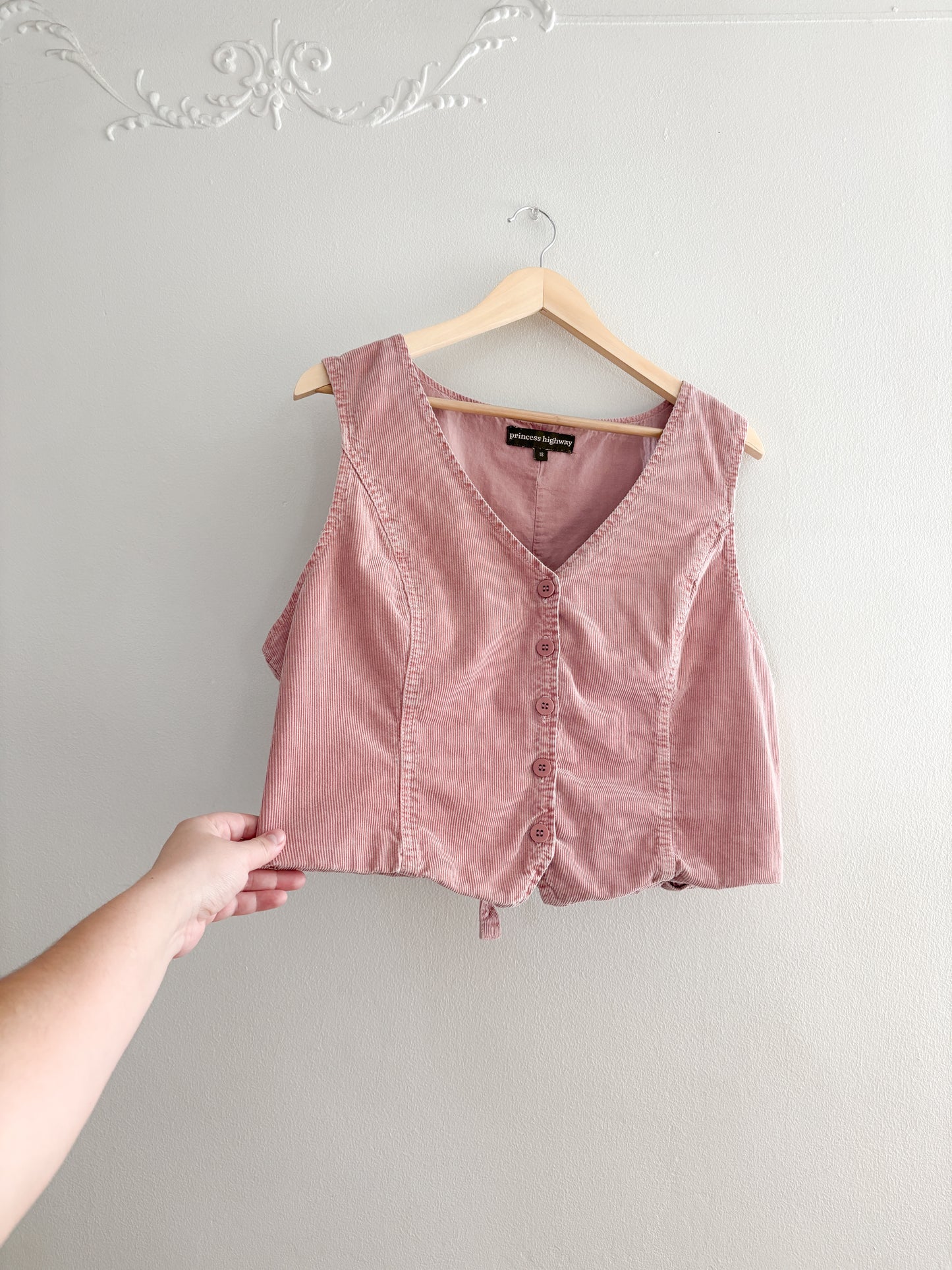 Princess Highway Pink Corduroy Vest (M/L)