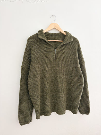 Green Quarter Zip Sweater (XL)