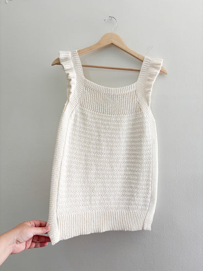 Knit Ruffle Tank Top (S)