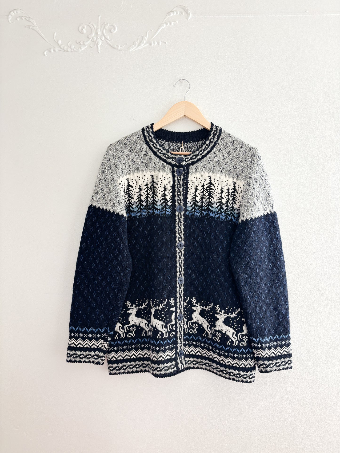 Vintage winter forest cardigan