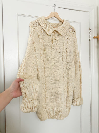 HandKnit Collared Sweater (M/L)