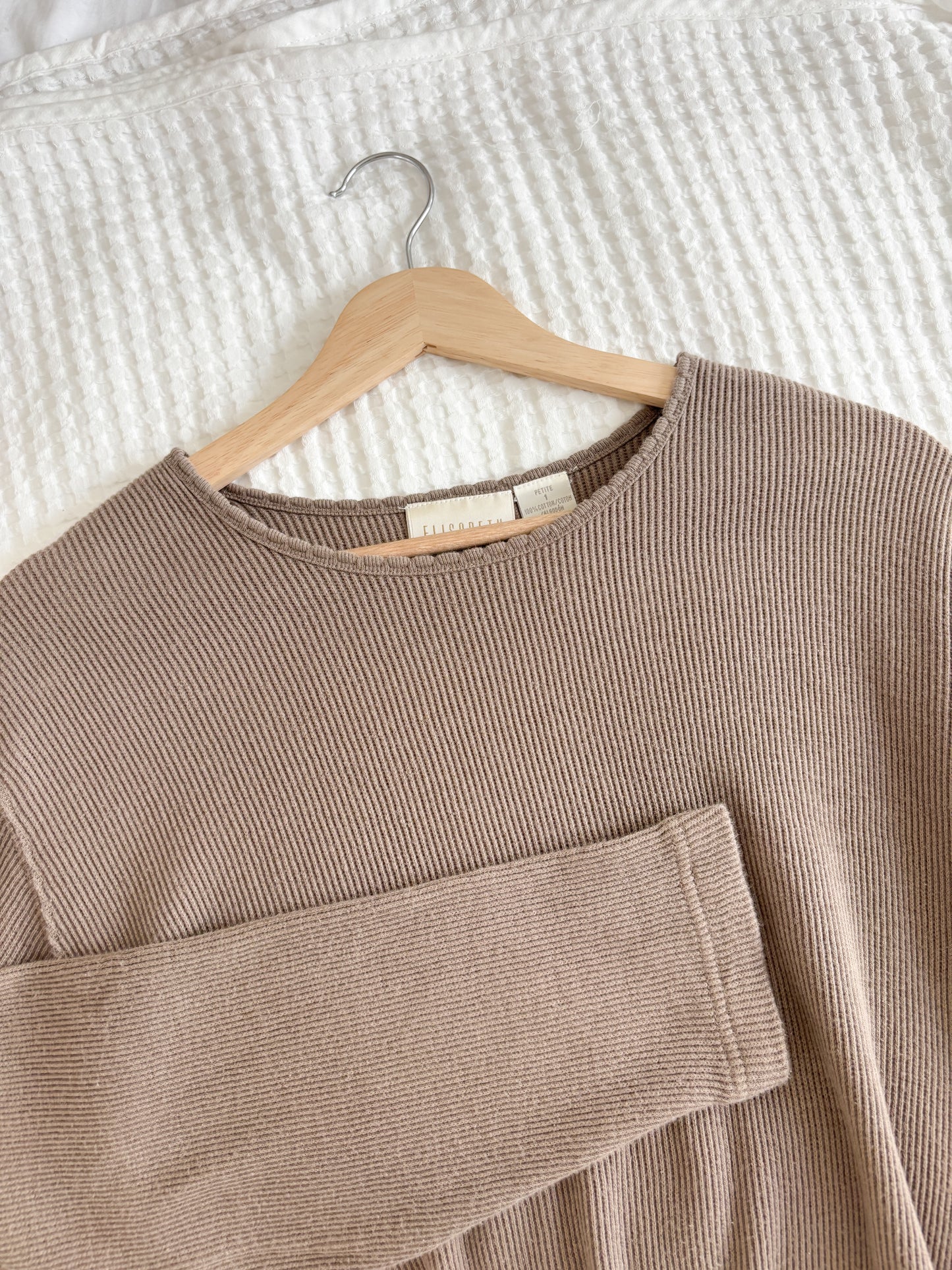 Vintage Liz Claiborne Ribbed Long Sleeve — Brown (L/XL)