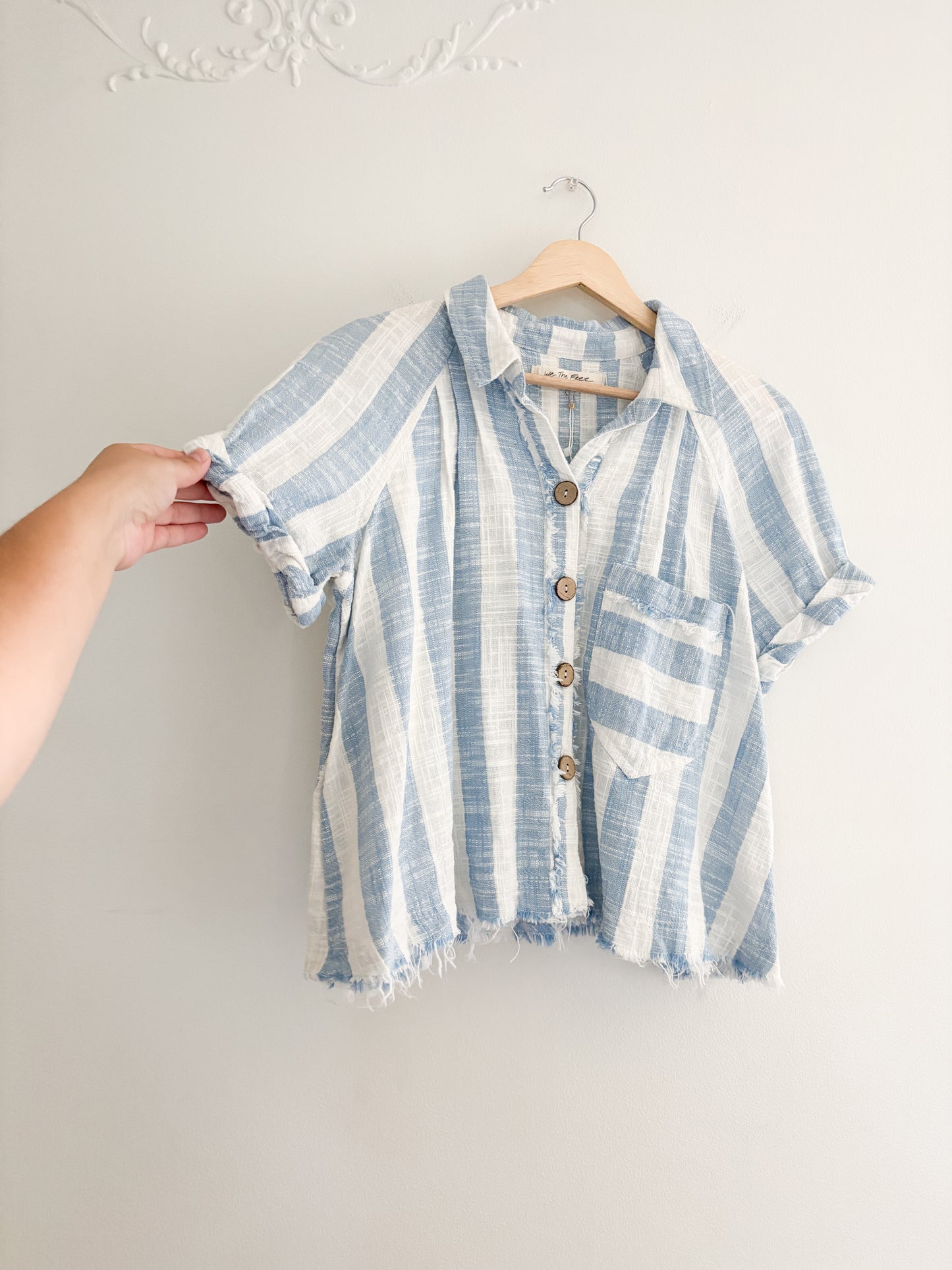 Free People Away At Sea Striped Top (L)