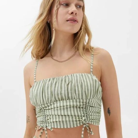 Urban Outfitters Striped Green Tank Top (M)