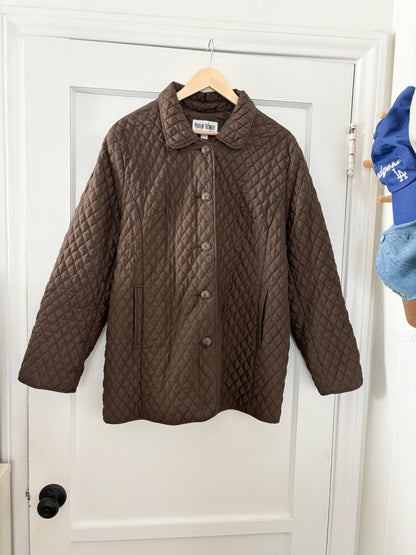 Vintage Brown Quilted Jacket (XL)