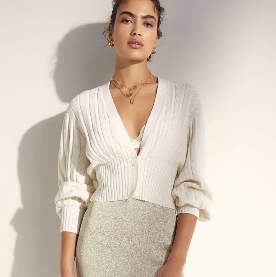 Wilfred Ribbed Cardigan Sweater (M)