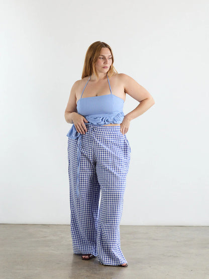 Sanderhaus Blue Gingham Pants (XL)