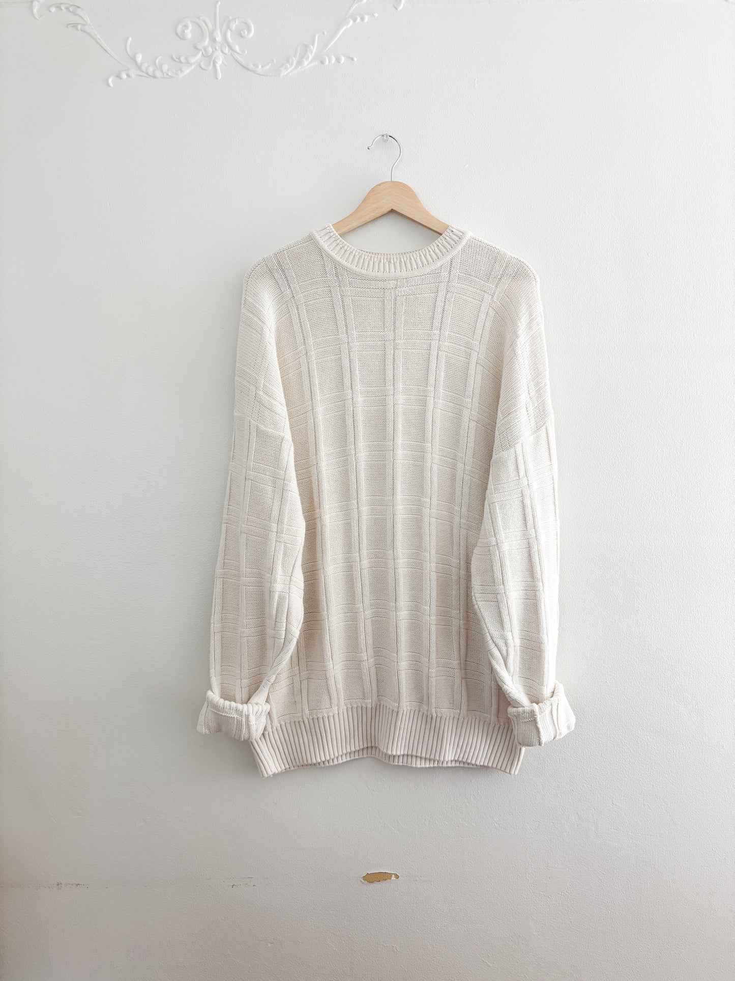 Vintage Woven Patterned Sweater (XL)