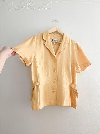 Vintage Yellow Button Up Top (M/L)