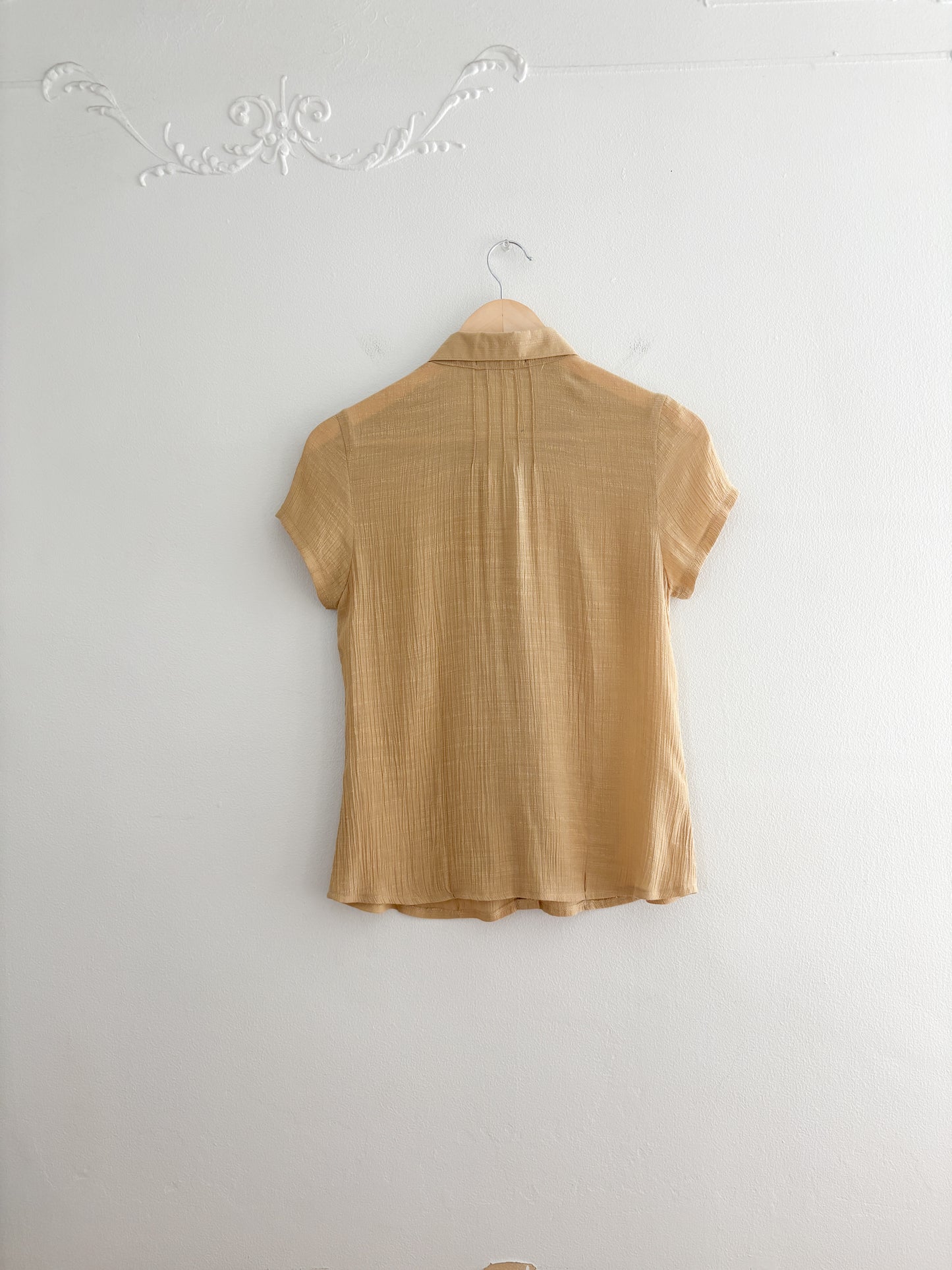 Vintage Yellow Button Up Top (S)