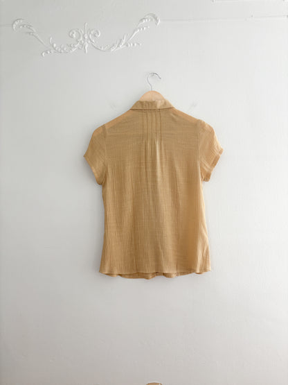 Vintage Yellow Button Up Top (S)