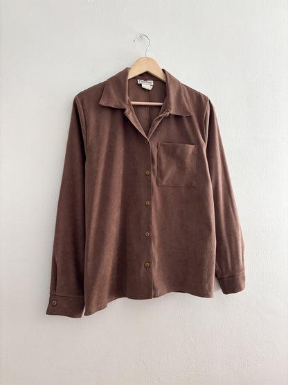 Vintage Faux Suede Button Up (M)