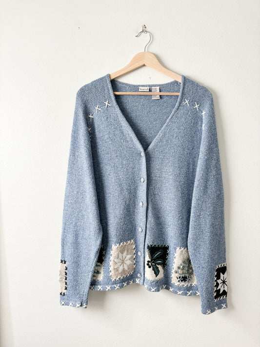 Vintage Festive Patchwork Cardigan