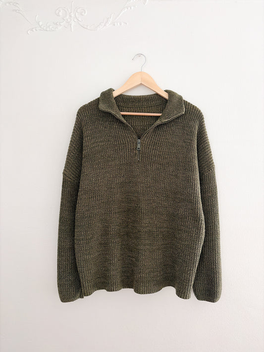 Green Quarter Zip Sweater (XL)
