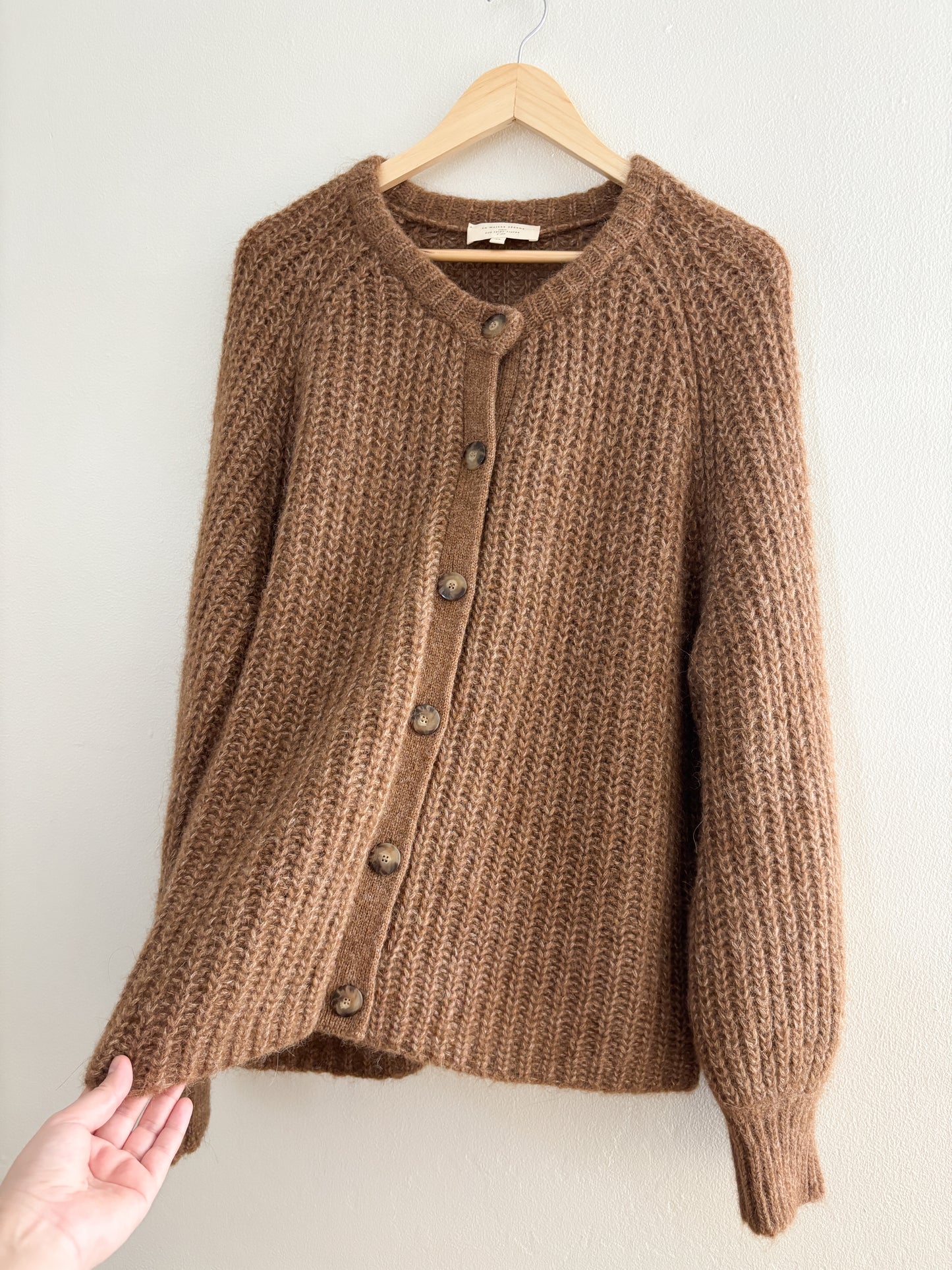 NWOT Sezane Emile Cardigan - Mottled Camel (XL)
