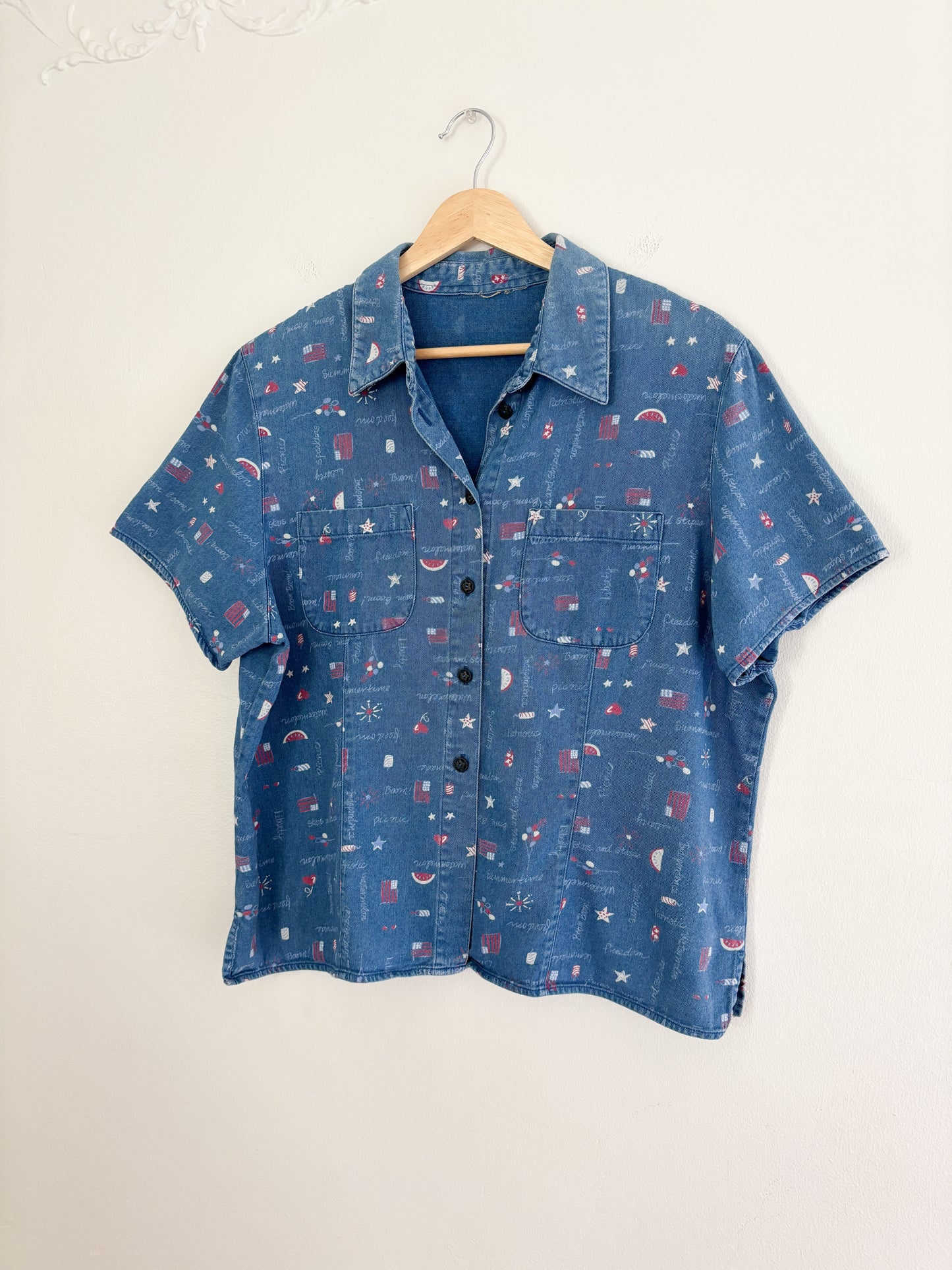Vintage 4th of July Button Up