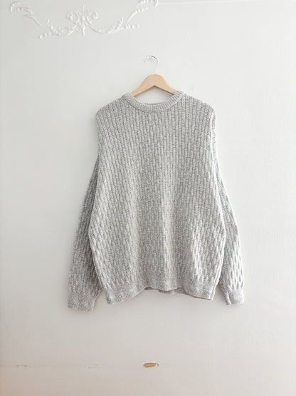 Vintage Grey Woven Patterned Knit (L)